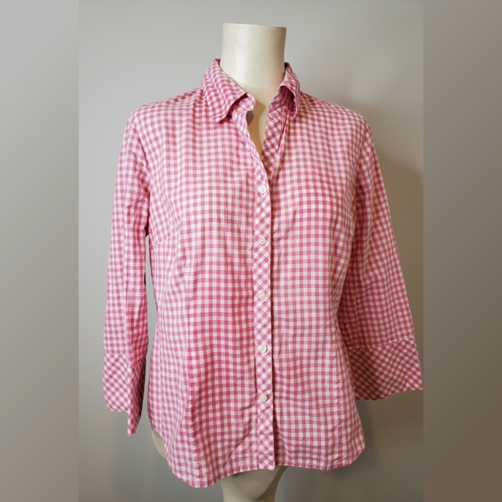 Vintage Liz & Co. Pink & White Gingham
